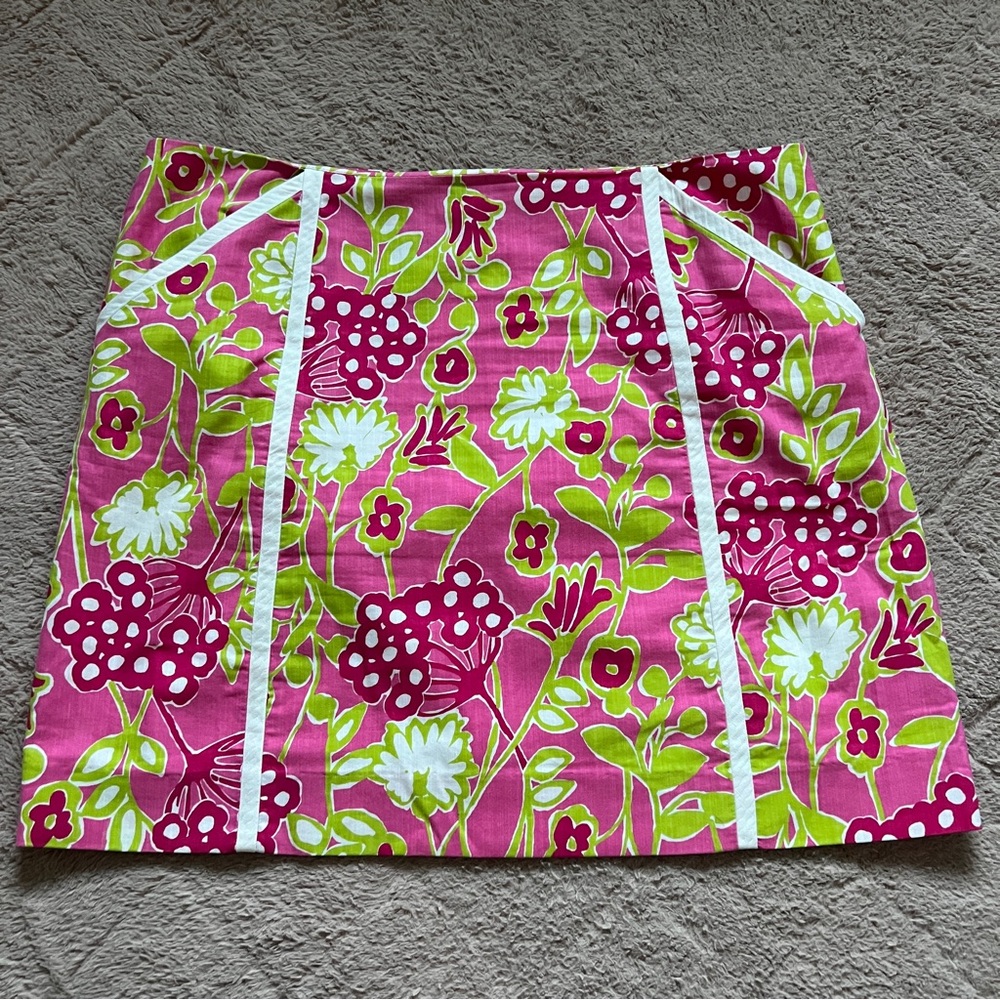 Vintage Lilly Pulitzer Originals Roslyn Hotty Floral Skirt Women’s Size 16